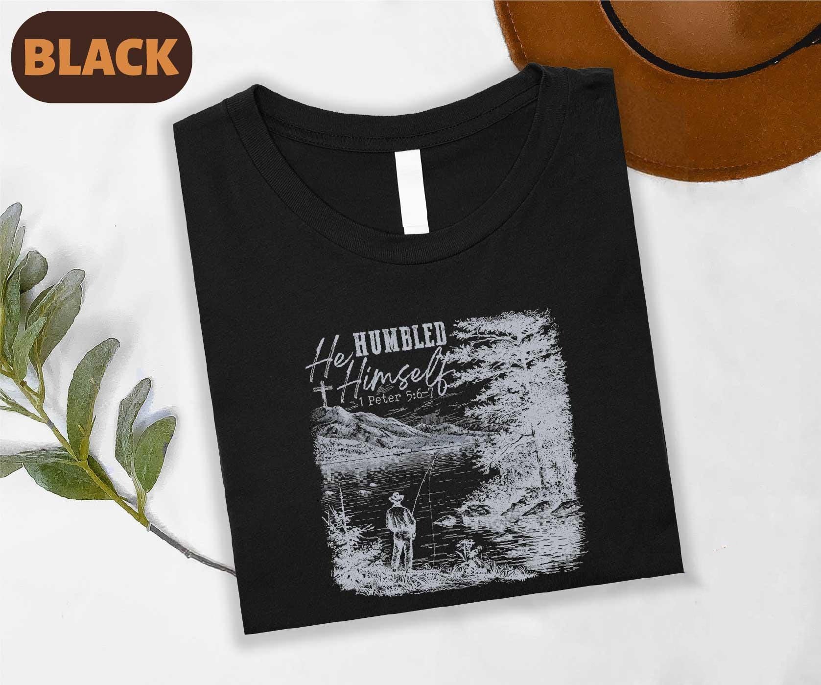 Christian Dad Comfort Colors Shirt, Father's Day T-shirt, He Humbled Himself Hoodie, Jesus Bible Verse Sweatshirt, Fishing Dad Tee, Gift For Christian Dad